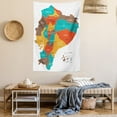 thumbnail image 2 of Ecuador Tapestry, Colored Cities High Detailed Isometric Map of Republic of Ecuador Illustration, Wall Hanging for Bedroom Living Room Dorm Decor, 60W X 80L Inches, Multicolor, by Ambesonne, 2 of 5