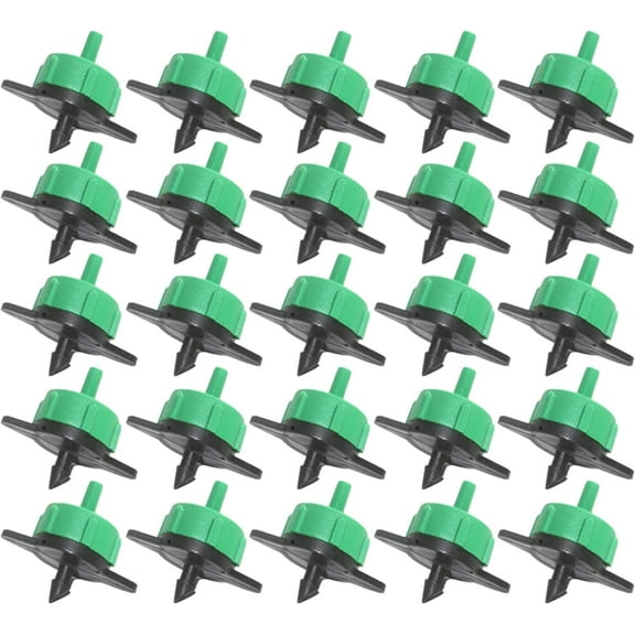 100 Pack 1/2 GPH Per Hour Drip Emitter Pressure Compensating Drippers 2L/H Irrigation Emitter Maintains Constant Water Flow Drip Irrigation Emitters Connect 1/4" Drip tubing for Gardening