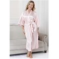 thumbnail image 2 of Bata de baño de rayón de talla grande S-XXXL para mujer, kimono de satén, bata larga, lencería sexy, camisón clásico, ropa de dormir con cinturón, 2 of 4