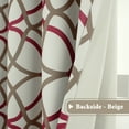 thumbnail image 3 of PrimeBeau Thermal Insulated Blackout Window Curtain Panels, 52" x 84" , Set of 2, Taupe and Red Geo Pattern, 3 of 7
