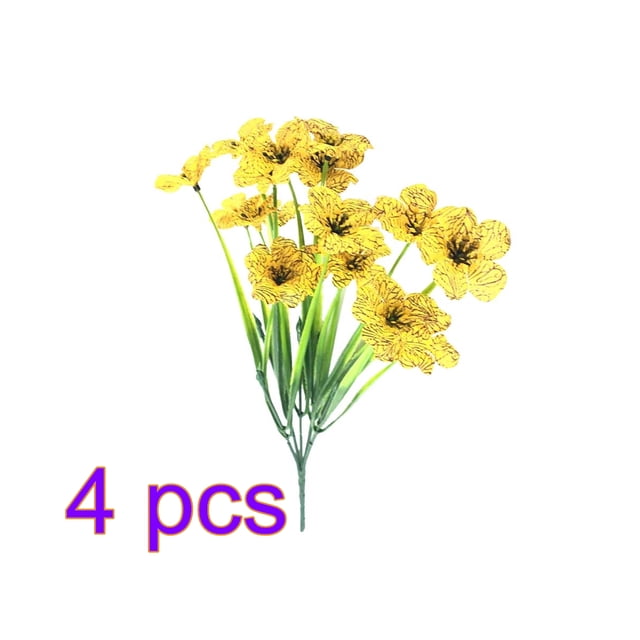 Ramo de flores artificiales Simulación Decoración floral Ornamento de la oficina en casa Ramo de flores falsas, Amarillo 4 piezas Advancent HA7595-05B×4