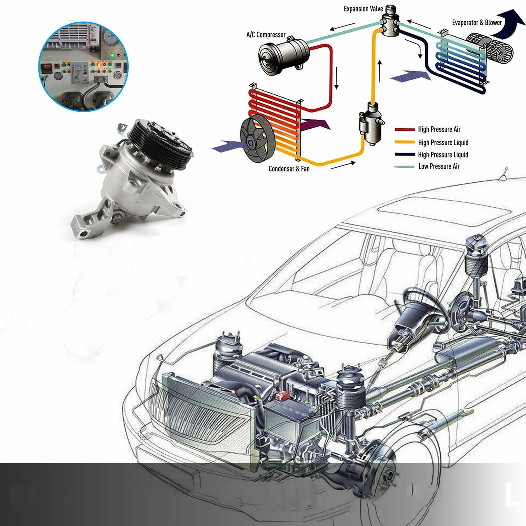 LABLT A/C AC Compressor Replacement for 2012-2015 Subaru Impreza Forester XV Crosstrek CO 29103Z