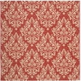 thumbnail image 3 of Safavieh Courtyard Anna Damask Indoor/Outdoor Area Rug, Red/Creme, 6'7" x 6'7" Square, 3 of 10