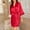 Red, variant on YHAJDS Womens Sleepwear for Women Solid Color Soft Robe Open Front Loungewear Cover Up