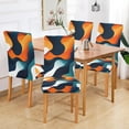 thumbnail image 2 of Yayeee 4 Pack Dining Chair Covers Stretch Parson Chairs Slipcovers Seat Protector, Green Abstract Wavy, 2 of 6