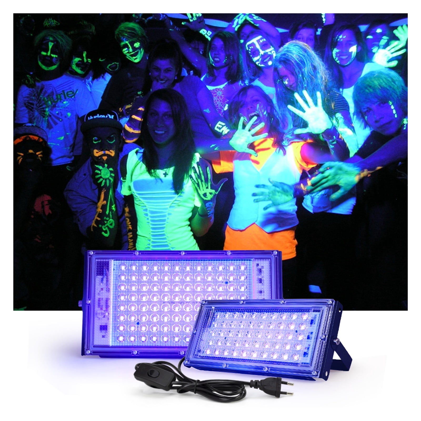 UV Flood Light 50W 100W 395nm 400nm Ultraviolet Fluorescent Sta Lamp For Bar Dance Party Blacklight ,Multifunctional Lighting