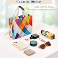 thumbnail image 5 of FORMRS Womens Corduroy Tote Bag Crossbody Shoulder Handbag with Pocket, Colorful Triangles, 5 of 7
