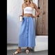 thumbnail image 5 of Falda de Mujer con Cinturón, Cintura Alta, Botones y Bolsillos. Azul XL, 5 of 10