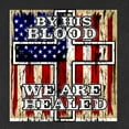 thumbnail image 2 of By His Blood We Are Healed Inspirational/Christian Mens Premium Tri Blend T-Shirt, Vintage Black, Medium, 2 of 5