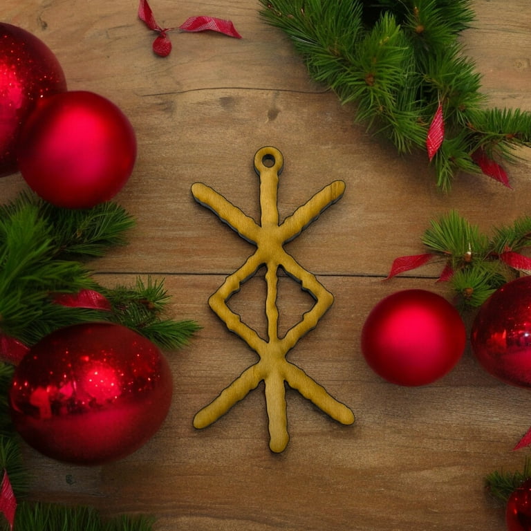 Viking Protection Rune Ornament - Raw Wood Viking Protection Rune Ornament - Raw Wood