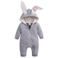thumbnail image 1 of LUXUR Combinaison Nouveau-Né une Pièce Justaucorps à Capuche Combinaison Chaude Manches Longues Gris 73, 1 of 9