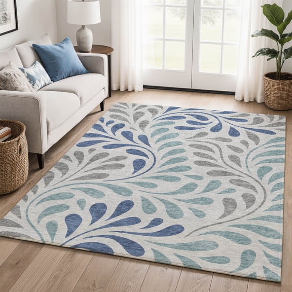 Addison Rugs Mayfield Premium Machine Washable Transitional Stripes Silver Rectangle Rug, 10' x 14'