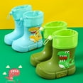 thumbnail image 4 of Povozer Toddler Kids Rain Boots Waterproof Rubber Boots for Boys and Girls(Blue,3.5-4 Years), 4 of 5
