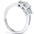 thumbnail image 2 of Pompeii 1ct 3-Stone Diamond Engagement Round Brilliant Cut Ring 14K White Gold (H-I,SI), 2 of 4