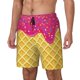thumbnail image 1 of Balery Red Ice Cream Bañador para hombre, shorts de playa de secado rápido con entrepierna y forro de compresión-Medium, 1 of 6