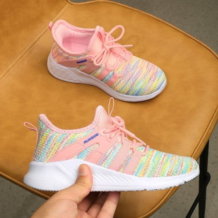 Kushyshoo Kids Sneakers Rainbow Pink Running Tennis Athletic Shoes for Girls Size 11 (Little Kid)