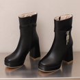 thumbnail image 6 of Tawop women's Boots High Heel Thick Sole Fall Black Boots, 6 of 6