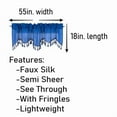 thumbnail image 3 of WAVE ROYAL 1 Elegant Faux Silk Rod Pocket Swag Waterfall Ascot Dressing Window Valance with Tassels, 55" X 18" for kitchen bedroom décor, 3 of 5