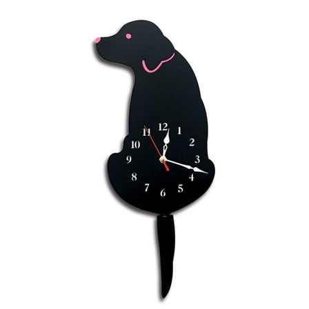 UNOMOR Wagging Tail Clock Wall Clock Acrylic Lovely Design for Kitchen 1Pack