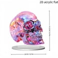 thumbnail image 3 of SLYNSHome Transparent Skull Tabletop Standing Ornament, Color Shine Skeleton Head Desktop Sign For Mantel Shelf Indoor Spooky Halloween Haunted House Farmhouse Holiday Table Decor, 3 of 6