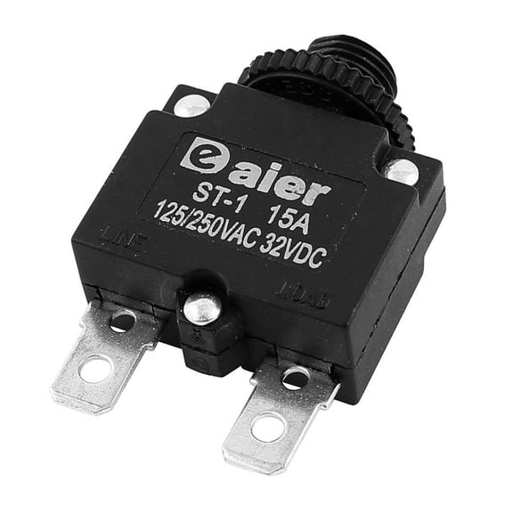 AC 250V/125V 15A Circuit Breaker Current Overload Protector Switch Black Button