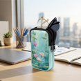 thumbnail image 7 of SEANATIVE Double Glasses Case Zipper Glasses Pouch Bags with 2 Compartment, Multifunctional Eyeglasses Case Mini Phone Purses Small Storage Bag for Sunglasses Eyeglasses, Lotus Dragonfly Green, 7 of 7