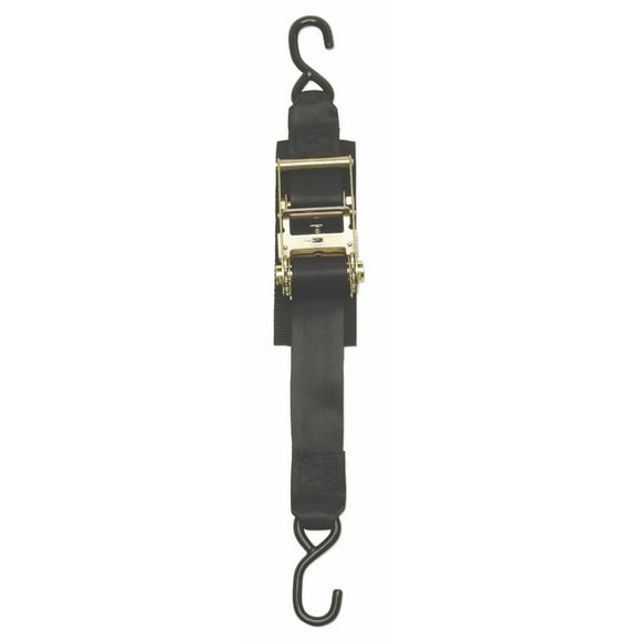 IMMI BoatBuckle Tie Down Strap F14206 Boatbuckle; Boat Transom; 2 Foot Length x 2 Inch Width; With Ratchet; 833 Pound Load Capacity; 2500 Pound Break Strength; Vinyl Coated Steel Hook On Both Ends