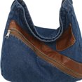 thumbnail image 2 of Bolso de compras de mezclilla para mujer Bolso de mensajero Bolso grande Bolso de hombro (Azul oscuro), 2 of 8
