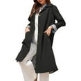 thumbnail image 3 of Womens Long Trench Coat Single Breasted Oversized Windproof Overcoat Fashion Outerwear Black S, 3 of 9