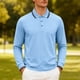 thumbnail image 1 of pstuiky camisas de manga larga para hombre, Camisa de manga larga con solapa y botones para hombre, de color liso Tops casuales para hombres xxxl, 1 of 9