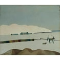 thumbnail image 2 of Vilho Lampi 14x12 Black Ornate Wood Framed Double Matted Museum Art Print Titled: Landscape (1931), 2 of 5