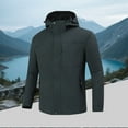 thumbnail image 5 of WTOBBY Men's Outdoor Waterproof Windproof Jacket - Solid Color Hooded Design with Zip-Up, Multi-Pockets,Perfect for Hiking, Camping, and All-Weather Protection,Gray 3XL, 5 of 5