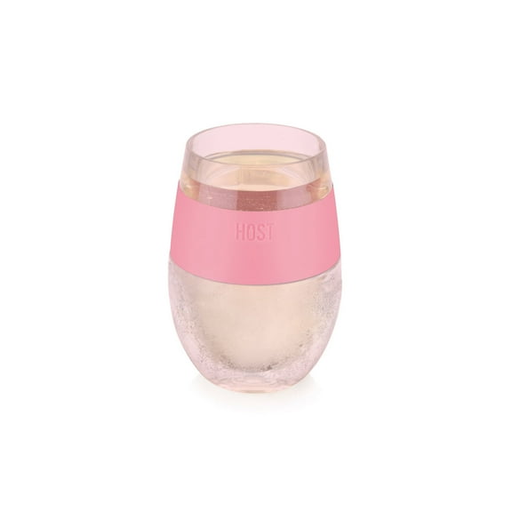 Host Wine Freeze Cooling Cup, Double Wall Insulated Tumbler, 8.5 oz Pink