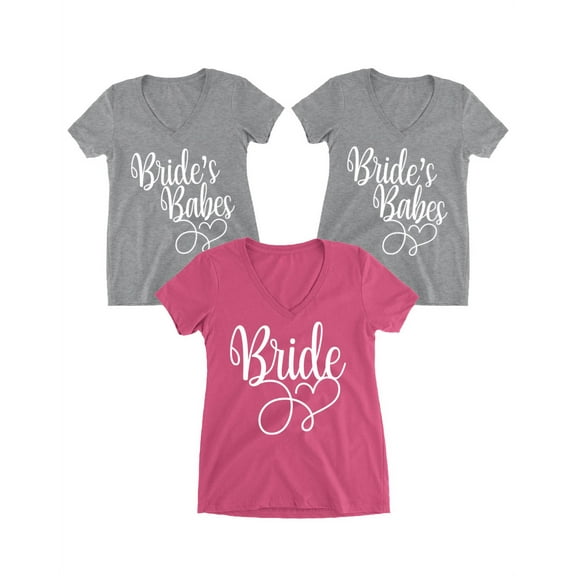 Awkward Styles Bridesbabes Proposal Shirts Bride Shirt Bride's Babes T-Shirt Bridal Gifts Bridesbabes Shirts Bridesmaid Vneck Shirts Bridesbabes Tops Bachelorette Tops Wedding Getting Ready Shirts
