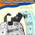 thumbnail image 5 of Black and White Cat and Heart 17" Waterproof Oxford School Backpacks for Teens, S-Shape Padded Straps, for School, Travel, Hiking, Camping, 5 of 5