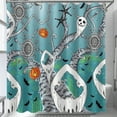 thumbnail image 1 of Whimsical Halloween Shower Curtain - Blue Background with Spooky Designs, 1 of 5