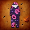 thumbnail image 1 of Family Halloween Pjs Matching Sets Halloween Print Long Sleeve Zippered One Piece Pajama Hooded Jumpsuit Winter Halloween Pjs Family Set, 1 of 4