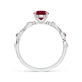 thumbnail image 2 of ANGARA Natural 1 ct Ruby and Diamond Ivy Scroll Ring in 14K White Gold for Women (Size-6mm) | July Birthstone, Birthday, Anniversary, Jewelry Gift for Women | Natural Ruby Ring, 2 of 8