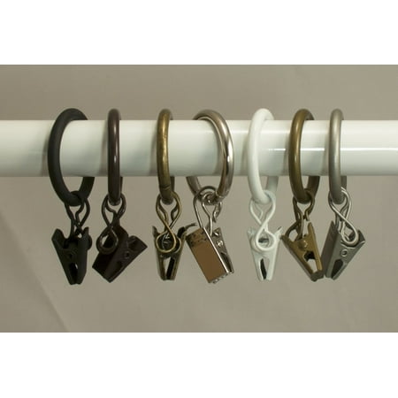 Urbanest Set Of 20 1 Inch Metal Curtain Rings With Clips And