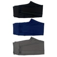 thumbnail image 2 of 3 Pack Plus Size Sports Leggings, Women's Plus Solid Pipping High Stretch Fitness Leggings 3 Piece Set, 2 of 13