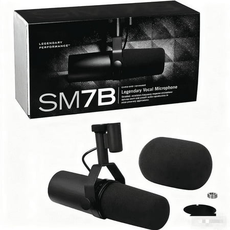 Shure SM7B Cardioid Dynamic Vocal Microphone, Black