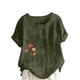 thumbnail image 1 of Camisetas de Manga Corta para las Mujeres Impreso Botón de Manga Corta Camiseta Blusa Poliéster, Ropa Casual Mirar Superior para las Mujeres, 1 of 8