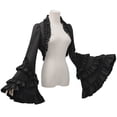 thumbnail image 2 of Fgnfyis Gothic Long Sleeve Top Womens Wraps Flounce Detachable Cape Elegant Dark Fashion Outfits Black, 2 of 7