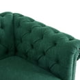 thumbnail image 4 of GDF Studio Chesterfield Swivel Club Chair with Deep Button-Tufted Upholstery & Nailhead Trim, Dark Green, 4 of 8
