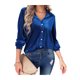 thumbnail image 3 of VISgogo, camisas de terciopelo salvaje a la moda para mujer, blusas de manga larga con cuello vuelto de Color sólido, blusas informales con botones para primavera y otoño VISgogo moda, 3 of 9