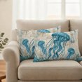 thumbnail image 6 of Outdoor Pillow Covers 20x12 Set of 2, Teal Jellyfish Coastal Waterproof Patio Throw Pillow Covers for Couch Sofa Chair, Vintage Summer Beach Nautical Decorative Pillowcases for Throw Pillows, 6 of 9