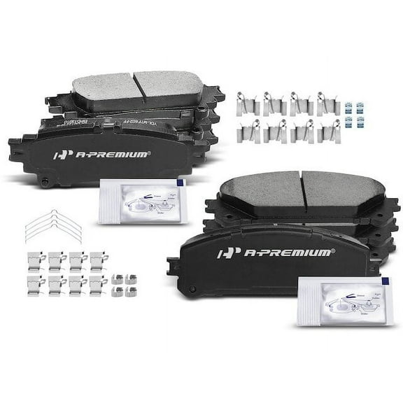 Brake Pad Set 8 - Compatible with 2014 - 2018 Toyota Highlander 2015 2016 2017