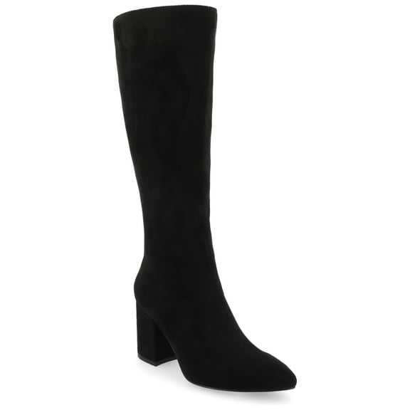 Journee Womens Ameylia Covered Block Heel Pointed Toe Boots