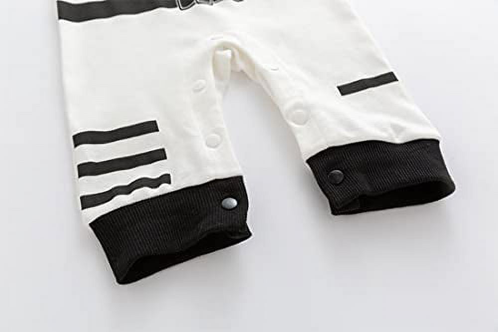 StylesILove Baby Toddler Boy Astronaut Cotton Onesie Hooded Romper Cosplay Party Halloween Jumpsuit Outfit (6 Months, White - Short Sleeve)