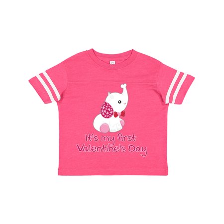 

Inktastic Valentine s Day Pink & White Elephant with Red Bowtie Gift Toddler Boy or Toddler Girl T-Shirt